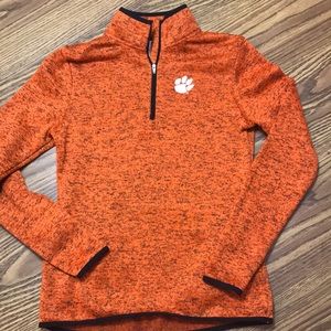 orange and black clemson pullover with pockets